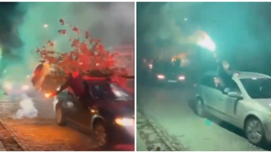 "BOŽIĆ JE, PUCAJU PRANGIJE" Hit snimak, momci uz Baju doneli badnjak u crkvu u Resavici, PRST PRED OKOM SE NE VIDI OD BAKLJI