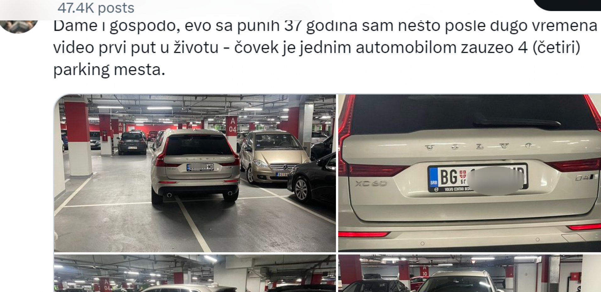 OVO JOŠ NISMO VIĐALI! BAHATI VOZAČ DŽIPA ZAUZEO ČETIRI PARKING MESTA! Narod osuo paljbu, slikali ga i na drugim mestima u gradu