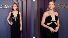 KAO DA SU SE DOGOVORILE Dve filmske dive, Margo Robi i Emili Blant u skoro identičnim haljinama, kojoj lepše stoji?