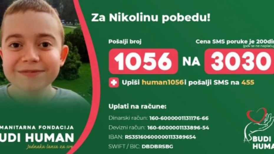 ZA NIKOLINU POBEDU Pomozite dečaku da kupi lek koji mu je potreban