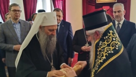 PATRIJARH PORFIRIJE PROSLAVIO JOVANJDAN Među zvanicama i predsednik Srbije (FOTO)