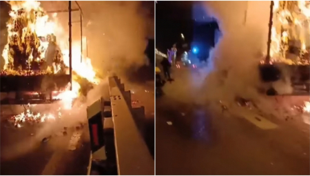 PRIKOLICA "PLANULA" U SEKUNDI Vatra guta kamion na autoputu (VIDEO)