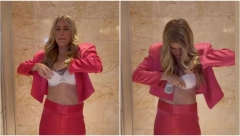 ATRAKTIVNA TENISERKA ZALUDELA FANOVE Eženi Bušar nameštala grudi tokom proslave, sve se pojavilo na društvenim mrežama (VIDEO)