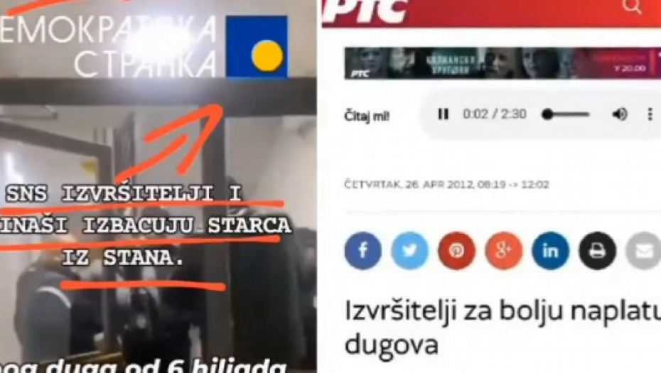 NARODE, OVO JE DA NE POVERUJEŠ! Demokratska stranka izvršitelje pripisuje Vučiću, a ONI ih uveli 2012. godine!