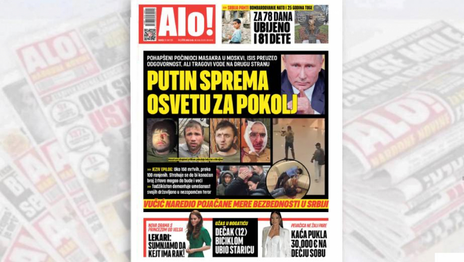 PUTIN SPREMA OSVETU ZA POKOLJ Tadžikistan demantuje umešanost svojih državljana u nezapamćeni akt terora