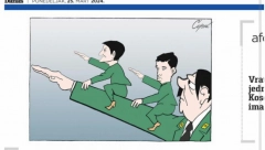 FAŠIZAM ĐILASOVOG DANASA NA DELU Opoziciono glasilo objavilo SRAMNU karikaturu - načisto su obrnuli uloge