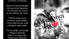 "UBILI SU MOJE SNOVE, PA BACIŠE MENE MLADU" Baka Danke Ilić se oglasila potresnom porukom, poručila samo jedno! (FOTO)