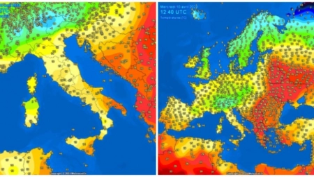 HLADNI FRONT JE PODELIO EVROPU DVA DELA U jednom delu VEJE SNEG, a ovde su temperature LETNJE