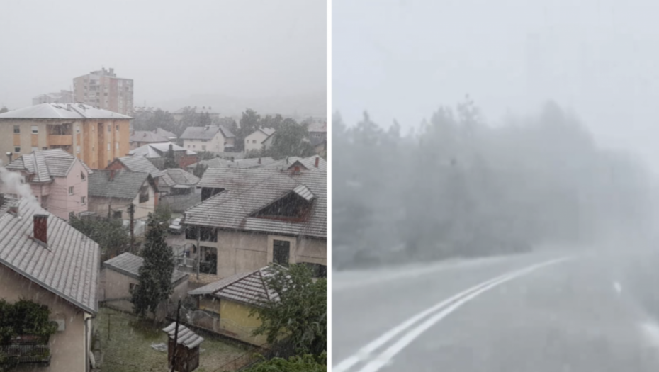 SRBIJA ZAVEJANA USRED APRILA U ovim mestima se ne vidi ni prst pred okom! (VIDEO)