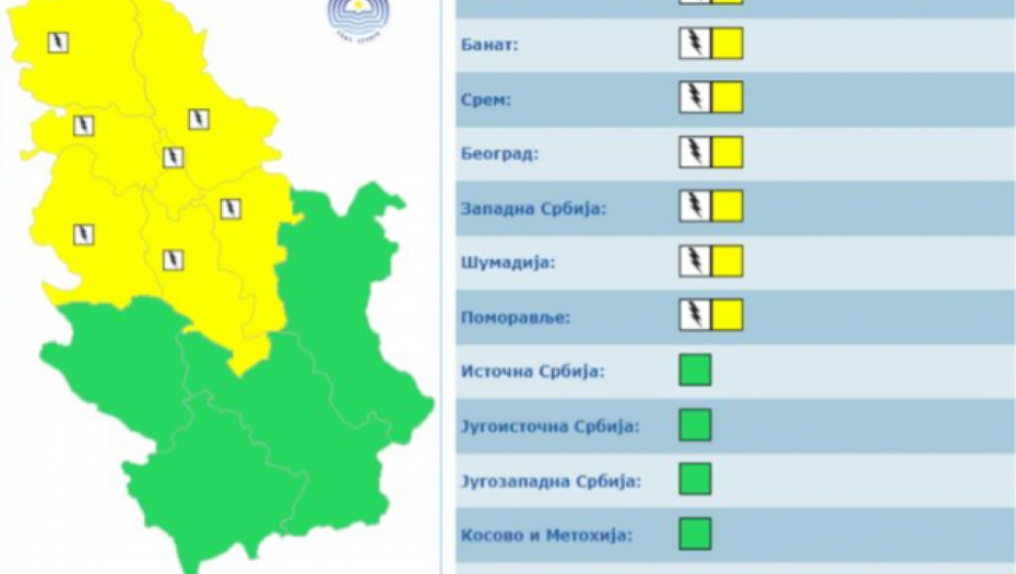 VIŠE OD POLA SRBIJE "UŠLO U ŽUTO" RHMZ popalio alarme - upozoravaju na OVU pojavu (FOTO)