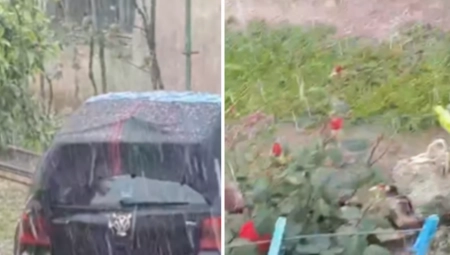 NEVREME SE SRUČILO NA SRPSKI GRAD Kuglice "tuku po golfu", nagrabusio je ko nije imao gde da se skloni (VIDEO)