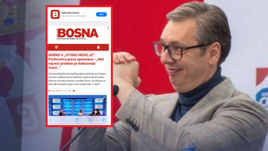 "SAMO DA OPOZICIJA SMENI VUČIĆA I BIĆE NAM LAKŠE" Novi sramni udar islamističke Slobodne Bosne, on im je najveći trn u oku!