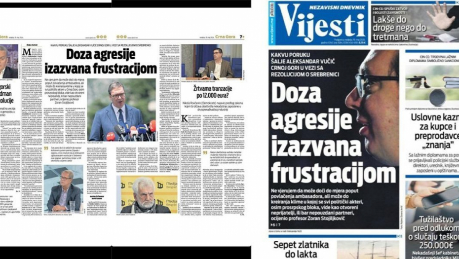 TAJKUNSKE VIJESTI RUKU PODRUKU S OPOZICIJOM! Po svaku cenu opravdaju crnogorsko glasanje za rezoluciju o genocidu
