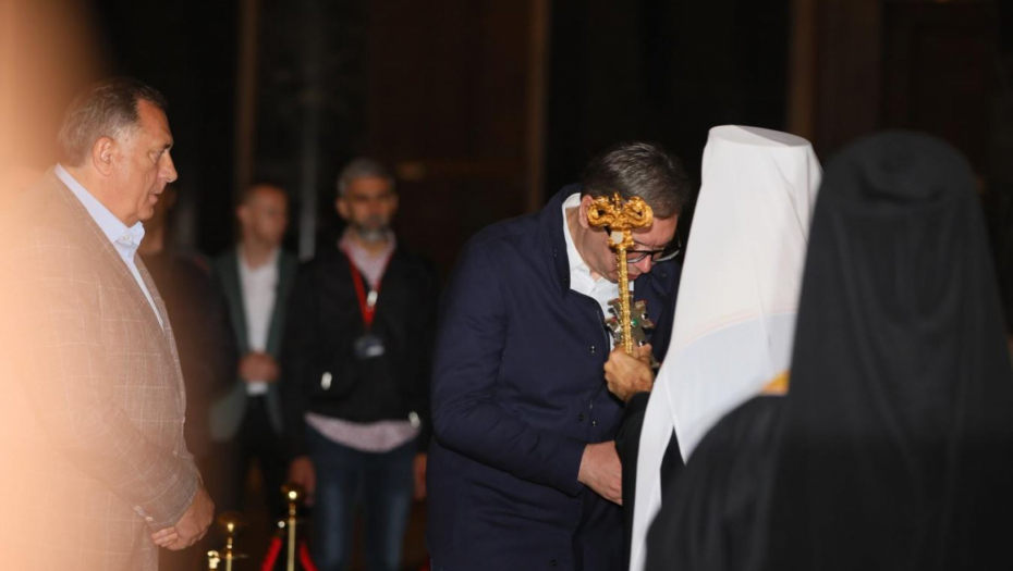 "SABRALI SMO SE DANAS U HRAMU..." Šta je patrijarh Porfirije poručio predsedniku Vučiću pred odlazak u Njujork