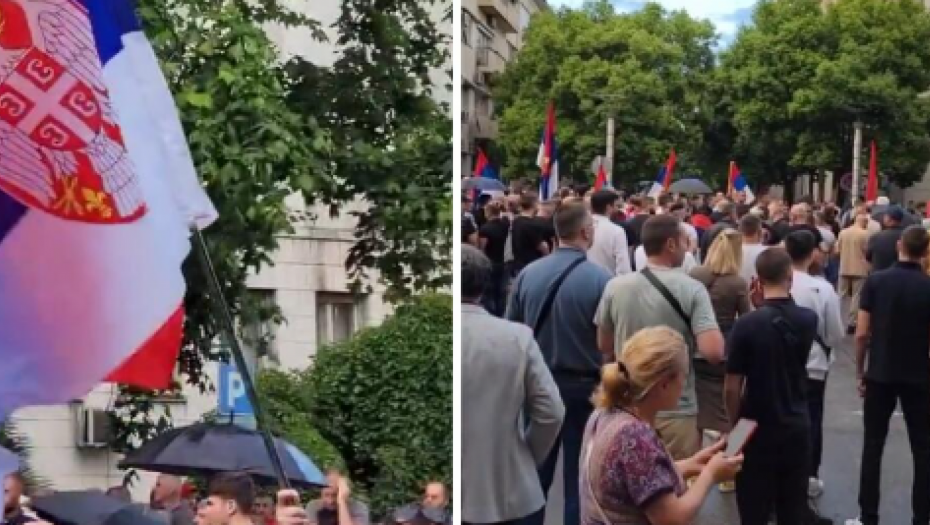 SRBI U CG I DANAS NA NOGAMA PROTIV IZDAJE Vijore se zastave Srbije i kraljevine Crne Gore