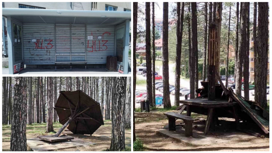 NEVIĐENI VANDALIZAM NA ZLATIBORU Divljali, lomili sve po parku, pisali grafite, I NE SAMO TO!