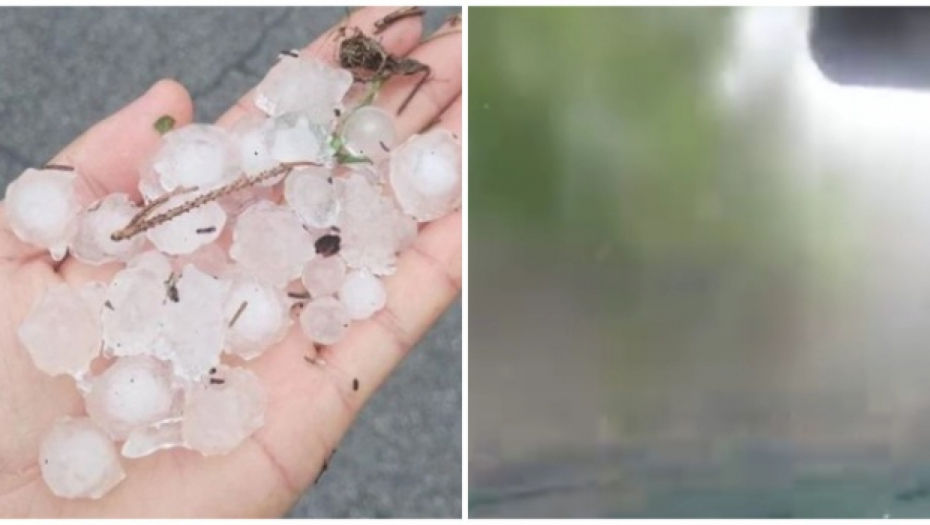 NEVREME UVELIKO TUTNJI SRBIJOM Pada grad veličine ORAHA, ovde se ne vidi prst pred okom!