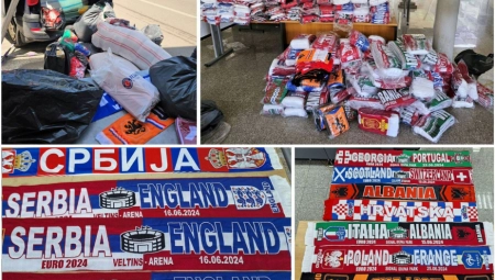 OSTALI BEZ AUTA ZBOG ŠVERCA Zaplenjeni šalovi, kačketi i zastavice učesnika Evropskog fudbalskog prvenstva
