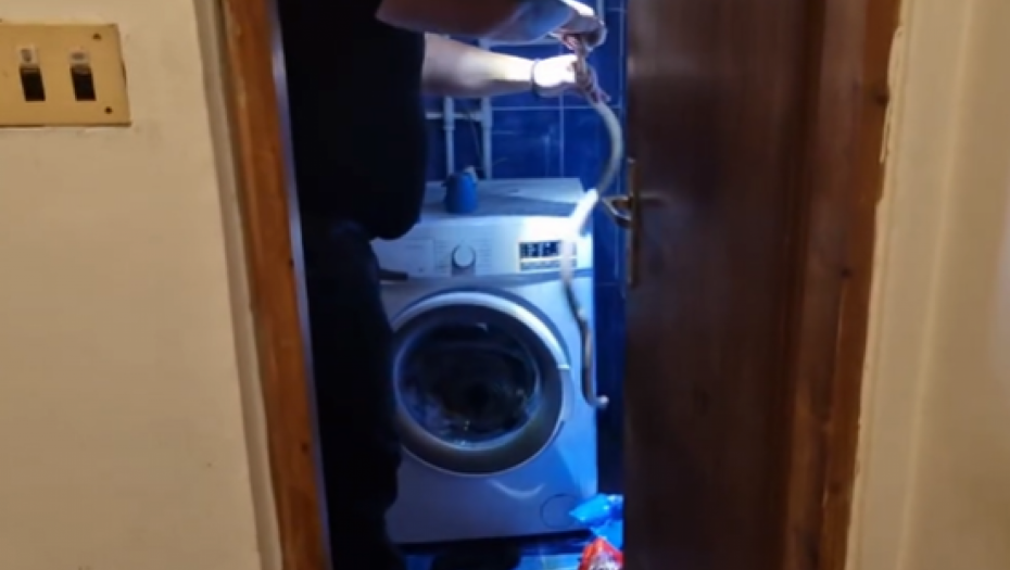 VLADICA IZVUKAO ZMIJURINU, SAKRILA SE IZA VEŠ MAŠINE Srbi u panici posle ovog snimka (JEZIV VIDEO)