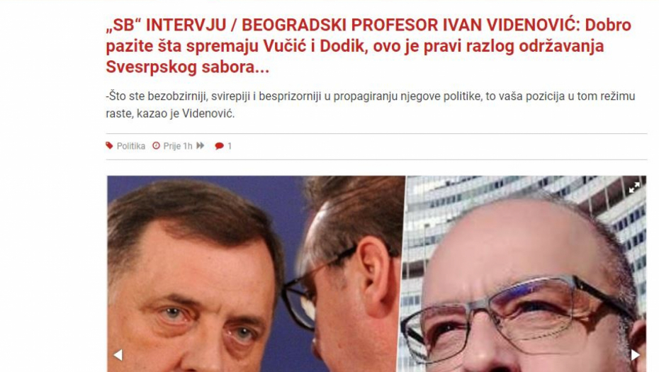 SKANDAL! Sraman intervju beogradskog opozicionara, RS uporedio sa NDH, udara na Vučića jer neće da ćuti pred Amerima