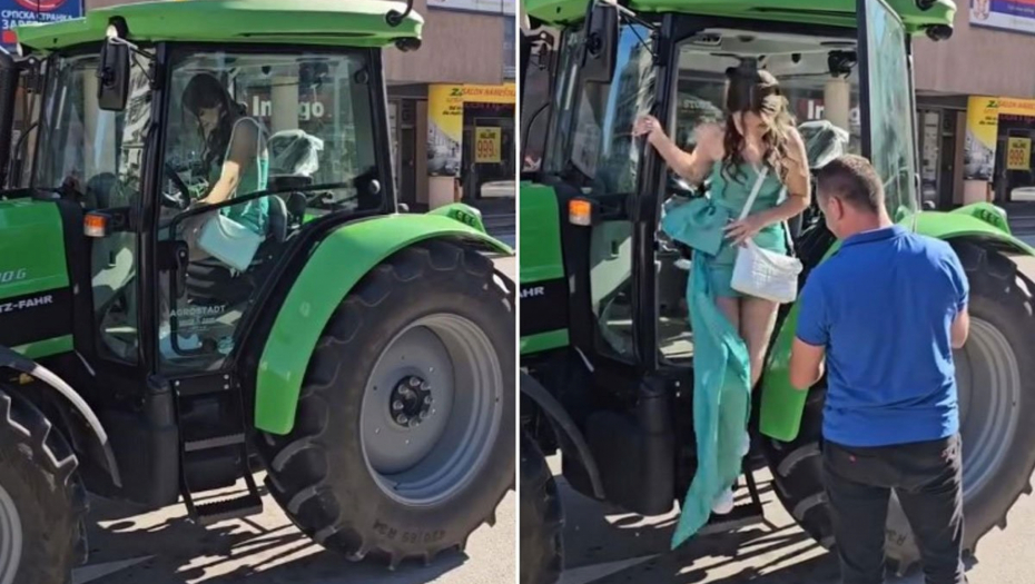 DOK SU DRUGE IZLAZILE IZ LIMUZINA Tijanu tata na maturski bal dovezao traktorom, "nema čega da se stidim"