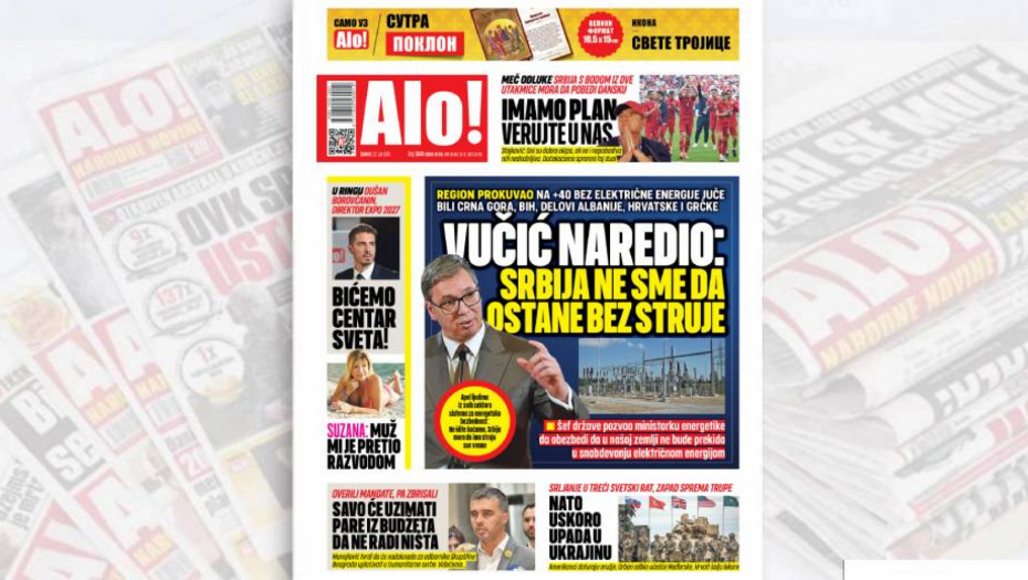 REGION PROKUVAO NA +40 Bez električne energije Crna Gora, BiH, delovi Albanije, Hrvatske i Grčke