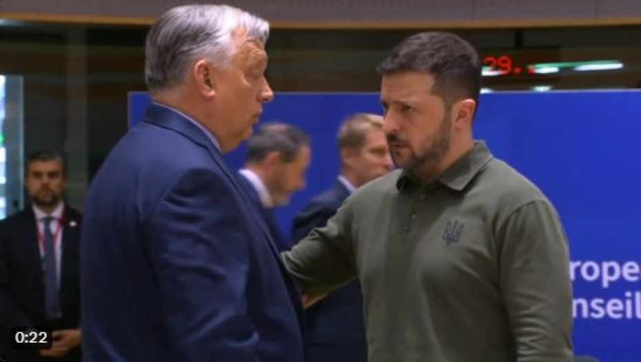 SVE SNIMLJENO KAMEROM!  Intenzivan razgovor Orbana i Zelenskog na sastanku EU otkriven! (VIDEO)