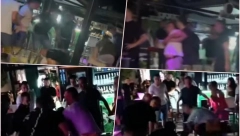 JEZIV SNIMAK TUČE IZ NEUMA! Konobari premlatili gosta - jedan ga drži, PETORICA tuku (VIDEO)