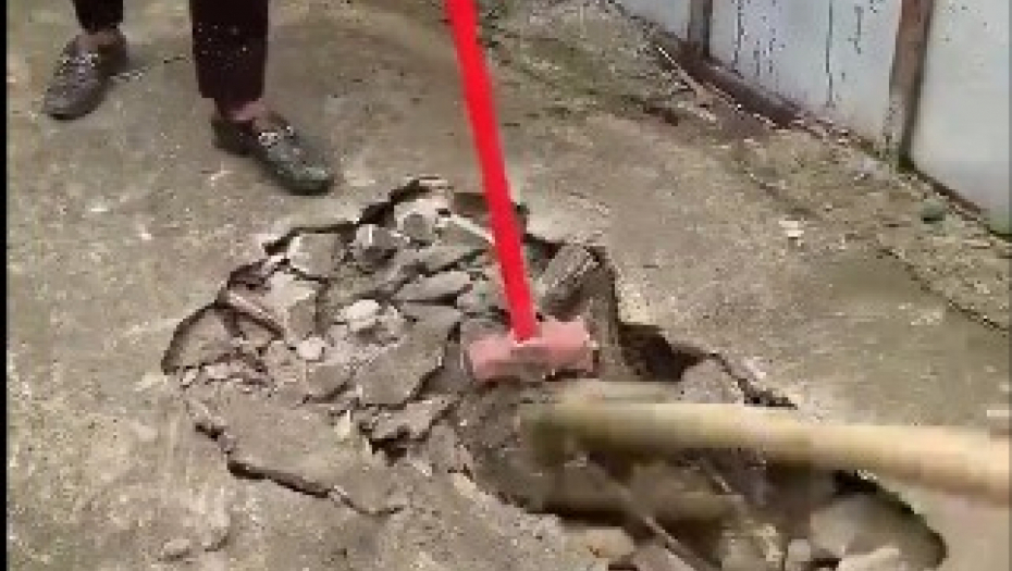 ZBOG NEOBIČNIH ZVUKOVA ISPOD BETONA LJUDI SU RAZBILI TROTOAR Zver koja se pojavila uplašila ih je do srži