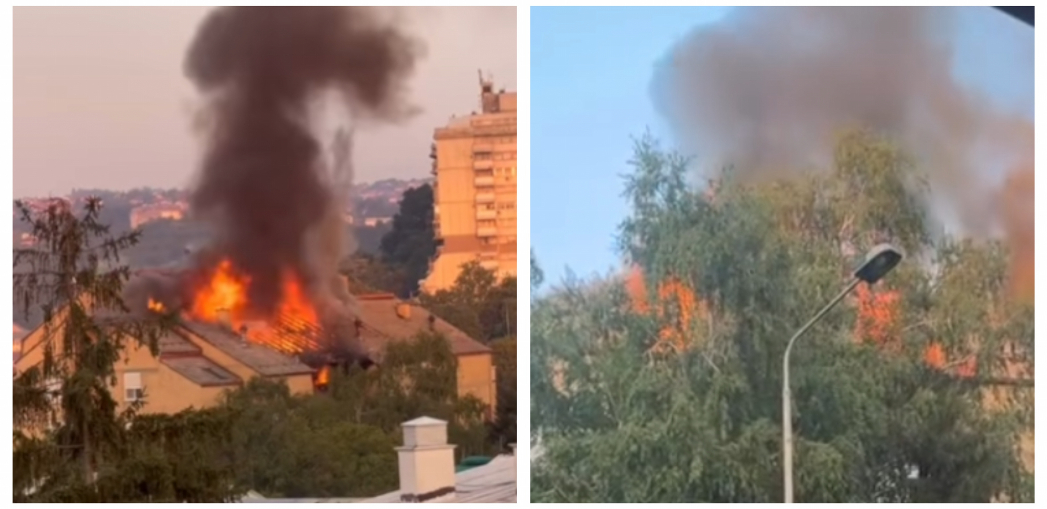 GORI ZGRADA NA KANAREVOM BRDU! Sumnja se da je klima uređaj uzrok požara! (VIDEO)