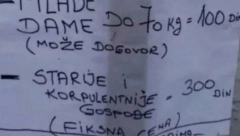 ZA GOSPOĐE 300, ZA MLAĐE DAME 70 Urnebesan oglas iz Vrbasa koji je razveselio sve žene