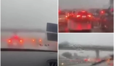 HAOS NA AUTO-PUTU MILOŠ VELIKI! Od kiše se ne vidi prst pred okom, svi stoje sa upaljena četiri migavca (VIDEO)