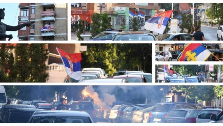 SRBI SA KOSMETA NA NOGAMA! VIORE SE TROBOJKE, PALE SE BAKLJE, DIŽU SE TRI PRSTA... Narod slavi istorijski uspeh Novaka Đokovića (FOTO/VIDEO)