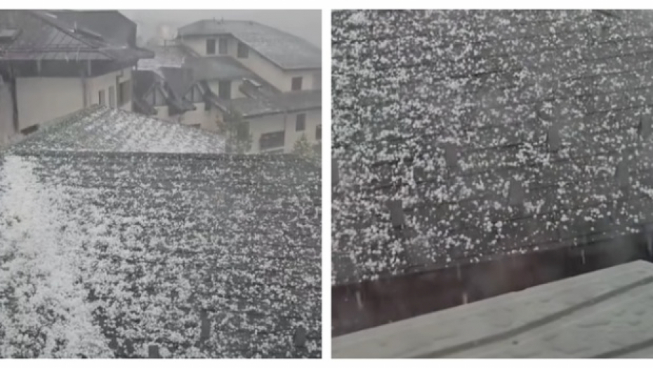 LEDENE KUGLICE ŽESTOKO TUKLE PO KROVOVIMA Ovako je izgledao grad koji je paralisao Zlatibor (VIDEO)