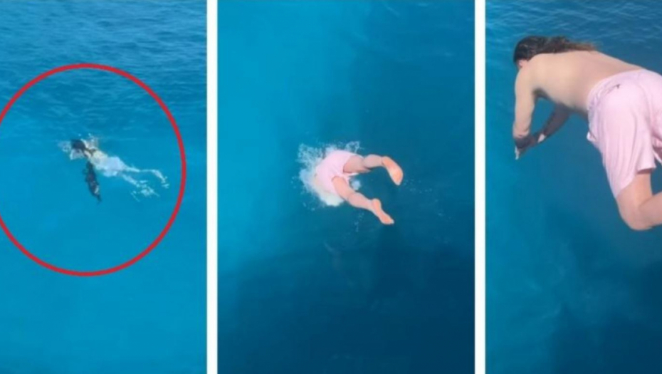 SA GLISERA SKOČIO PRAVO U LETNJU NOĆNU MORU Dojurila je iz dubine brzinom od 50 kilometara na sat (VIDEO)