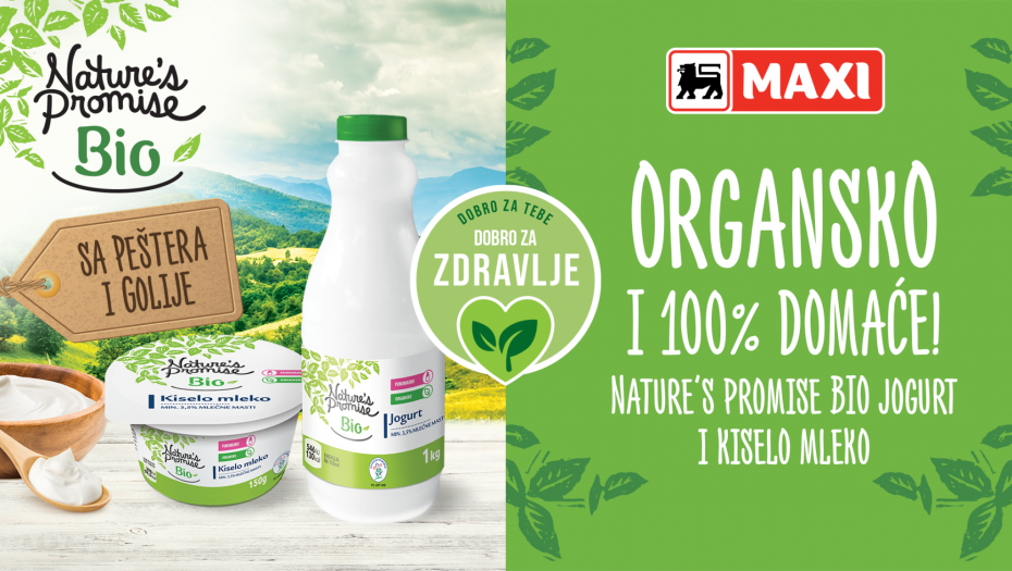 Domaći organski jogurt i kiselo mleko stigli u MAXI supermarkete
