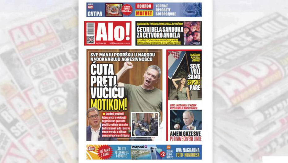 ĆUTA PRETI VUČIĆU, MOTIKOM! Sve manju podršku u narodu nadoknađuju agresivnošću