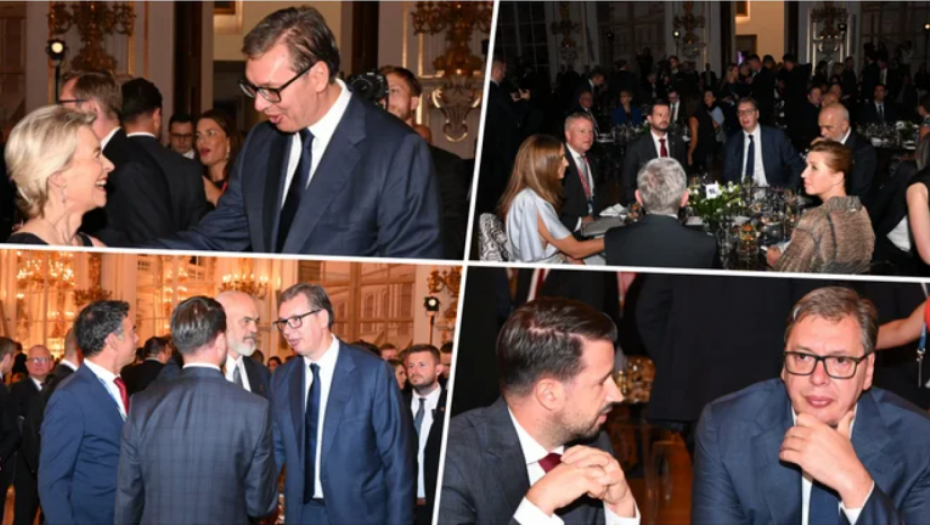 VUČIĆ U PRAGU SA FON DER LAJEN: Predsednik Srbije sa svetskim zvaničnicima na Gala večeri povodom Foruma GLOBSEC2024! (FOTO)