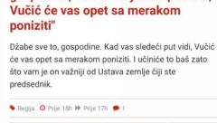 "VUČIĆ ĆE TE OPET PONIZITI" Crnogorski srbomrzac sipa so na ranu Milatoviću