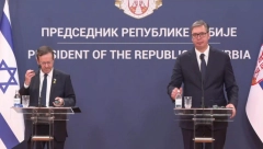 "ŽELIMO DA USPOSTAVIMO UGOVOR O SLOBODNOJ TRGOVINI" Predsednici Vučić i Hercog se obratili medijima (VIDEO)