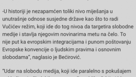 SRAMOTA! Bečirović udario na Vučića jer ne da da srpskoj deci ispiraju mozgove