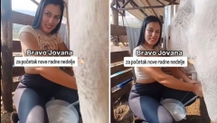 MUŠKARCIMA NIJE DOBRO POSLE OVOG SNIMKA Crnokosa Jovana muze kravu i prkosi modernim gradskim devojkama