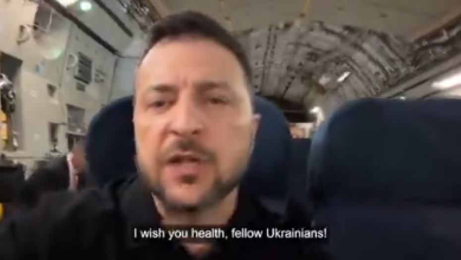 ZELENSKI SE JAVIO IZ AVIONA, NA PUTU KA SAD "Odlučiće se budućnost rata"