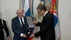 PREDSEDNIK VUČIĆ DODELIO ODLIKOVANJA! Nebenzja: Rusija i Srbija imaju vekovnu tradiciju prijateljstva i bratstva (VIDEO)