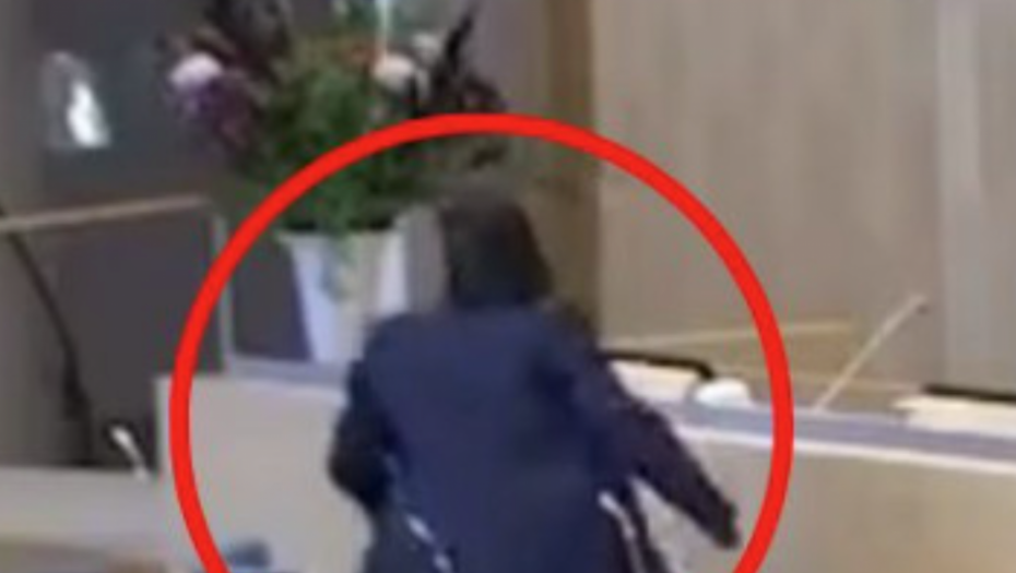 KAMERA SNIMILA SKANDAL U PARLAMENTU! "MARIJA JE ISTRČALA IZ SALE" Ministarsku gađali vrećom punom paradajza, oglasio se se premijer Švedske (VIDEO)