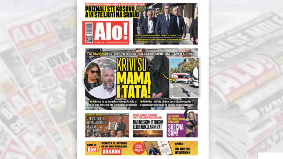 STRAVIČNO! "KRIVI SU MAMA I TATA": Kosta K., svedočeći o masakru, zaprepastio sve u sudnici