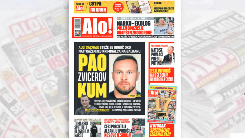 PAO ZVICEROV KUM! ALO! SAZNAJE: Steže se obruč oko najtraženijeg kriminalca na Balkanu