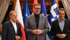 DOBRO NAM DOŠLI, DRAGI PRIJATELJI! Predsednik Vučić ugostio Tuska i Micotakisa (FOTO)