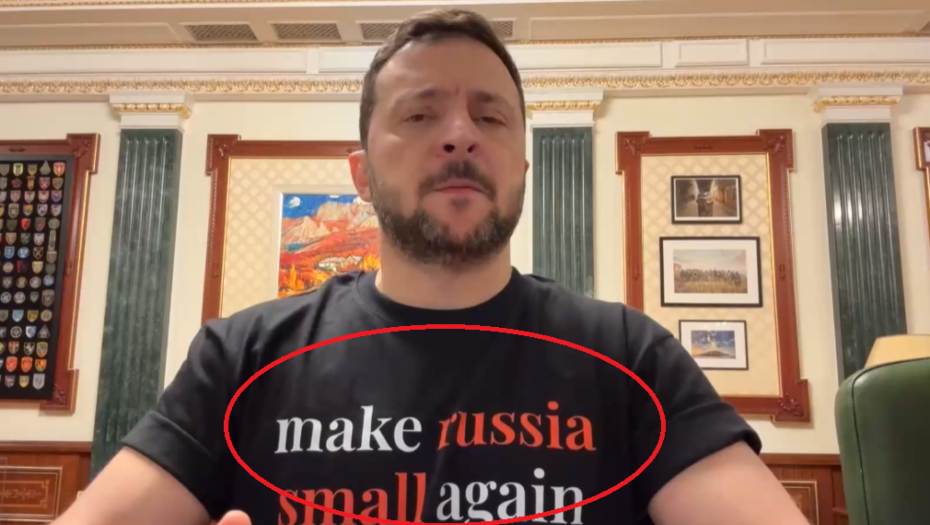 ZELENSKI I NJEGOVA MAJICA IZAZVALI GNEV "Hajde da ponovo učinimo Rusiju malom" (VIDEO)