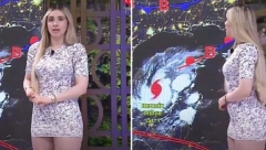 "NIJE ME BRIGA NI DA KOMETA UDARI U ZEMLJU" Meksička voditeljka izveštavala o uraganu, pa postala hit